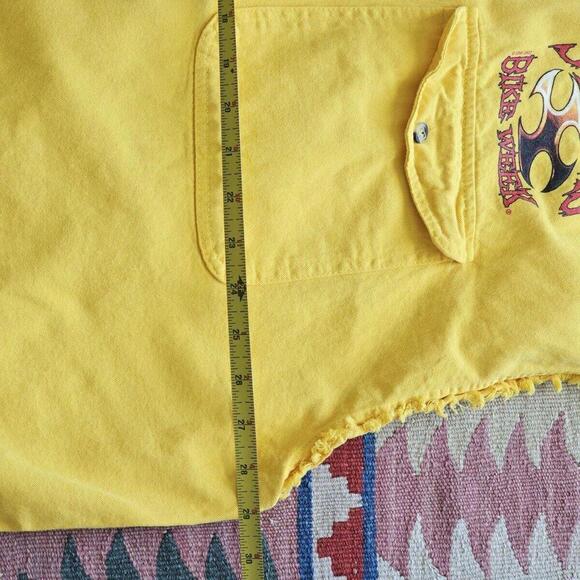 Sturgis Rally 2007 Yellow Sleeveless Denim Motorcycle Bike Week Shirt Mens 5XL - Picture 11 of 12